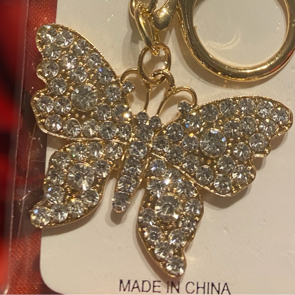 Gold Butterfly Keychain and Bag Charm